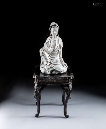 19th Chinese Antique Porcelain Buddha With Stand