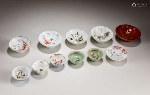 Set Of Japanese Antique Porcelain  Cups