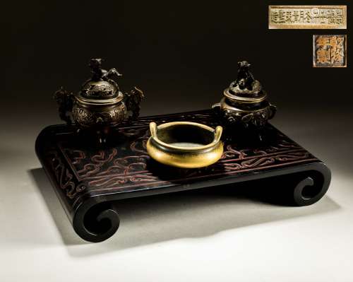 Set Of Japanese/Chinese Antique Bronze Incense Burners