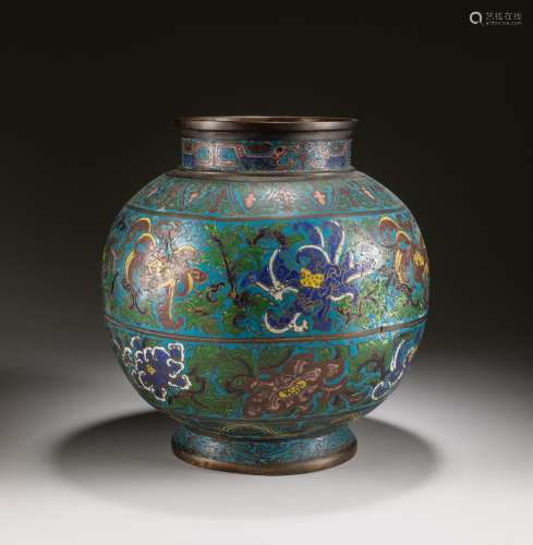 Ming Chinese Antique Cloisonné Enamel Jar