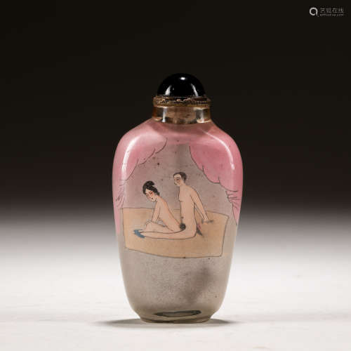 Late 19th Chinese Antique Inside Painting Snuff Bottle