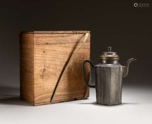 19th Chinese Antique Tin Teapot