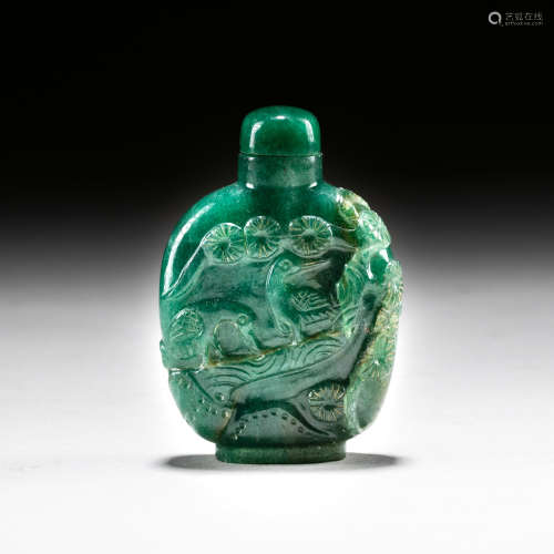 1890-1930 Chinese Antique Jade Like Snuff Bottle