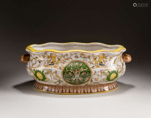 Late 19th Early 20th French Rosefall Porcelain Bowl