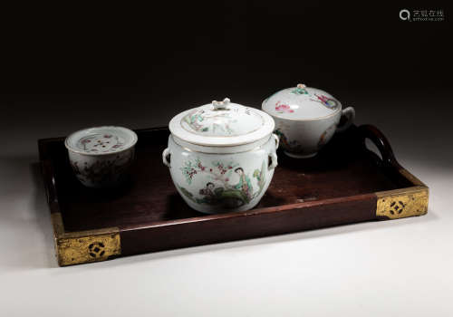 19th Chinese Antique Famille Rose Tea Sets