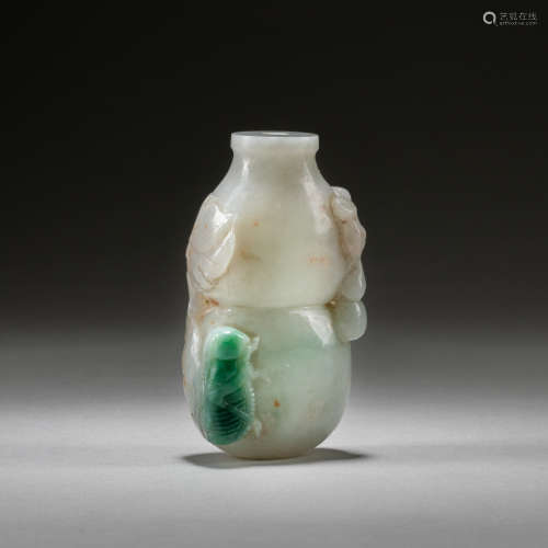 18-19th Chinese Antique Jadeite Snuff Bottle