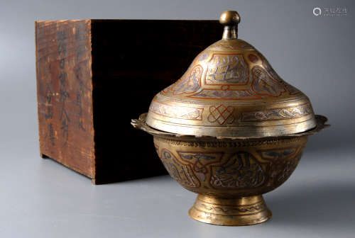 西藏鑲嵌香爐