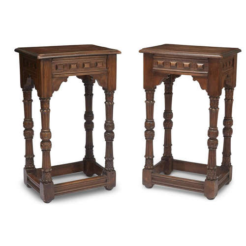 A PAIR OF SPANISH RENAISSANCE STYLE STOOLS