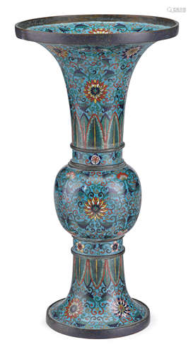 Chinese cloisonne gu form vase