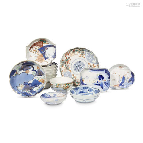 A group of seventeen assorted Japanese porcelain dishes and bowls