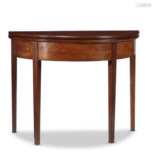 A George III mahogany demilune card table