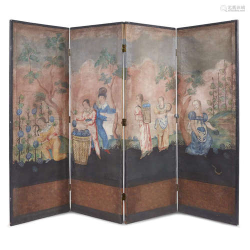 An Italian painted screen