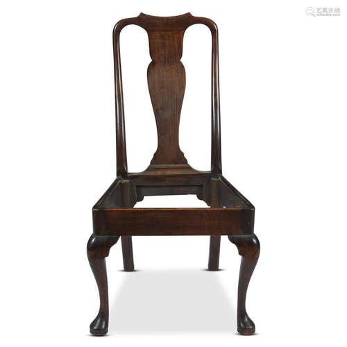 A Queen Anne side chair with pad feet