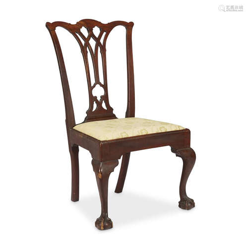 A Chippendale carved mahogany side chair