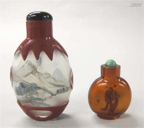 Two Chinese inside painted snuff bottles