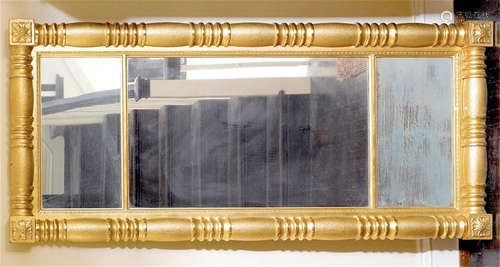 A Classical giltwood overmantel mirror