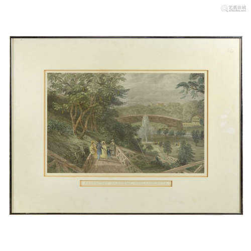 A print depicting Fairmount Gardens, Philadelphia