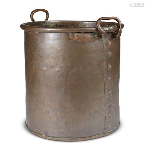 A LARGE COPPER BUCKET