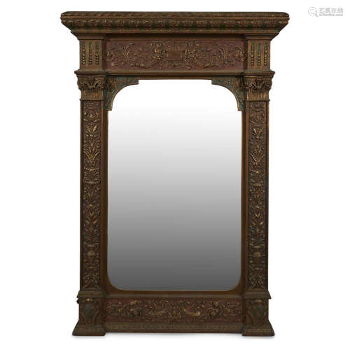 An Italian Renaissance style polychromed mirror