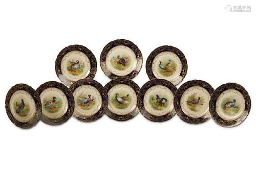 A SET OF TEN DRESDEN PORCELAIN CABINET PLATES,