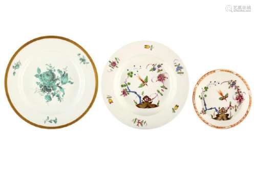 TWO MEISSEN PLATES AND A SAUCER