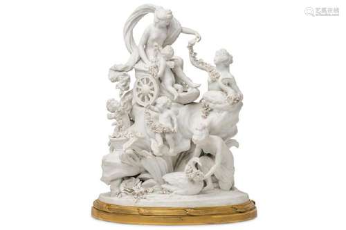 A VERY LARGE SÈVRES-STYLE BISCUIT PORCELAIN GROUP OF