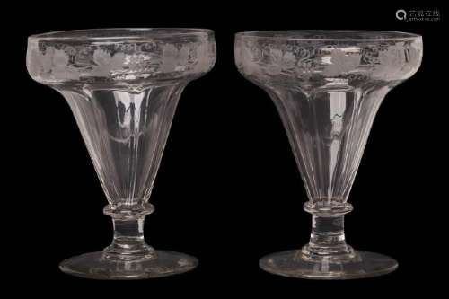 A VERY LARGE PAIR OF SERVING RUMMERS OR VASES