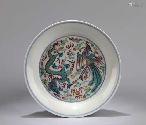 A Chinese Dou-Cai Porcelain Plate