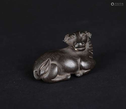 A Chinese Bronze Bull Paper Weight