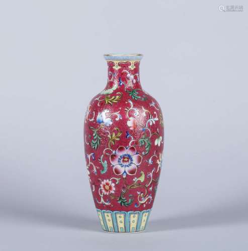 A Chinese Red Glazed Porcelain Vase