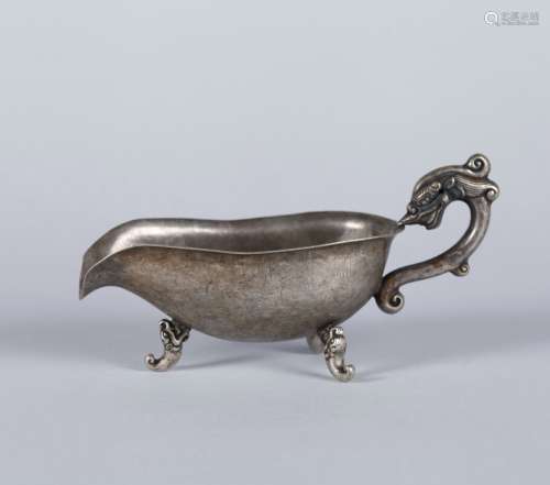 A Chinese Silver Dragon Cup