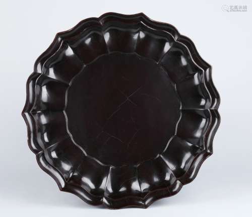 A Chinese Carved Lacquer Plate