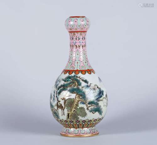 A Chinese Famille-Rose Porcelain Vase