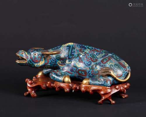 A Chinese Cloisonné Bull Decoration