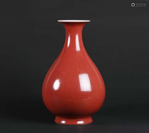 A Chinese Red Glazed Porcelain Vase