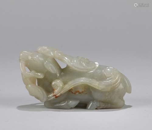 A Chinese Carved Jade Foo-Dog Decoration