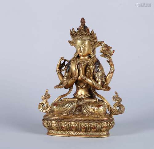 A Chinese Gilt Bronze Buddha