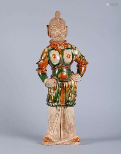 A Chinese San-Cai Porcelain Figure