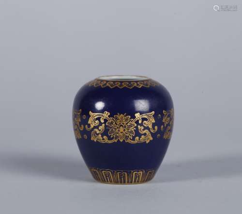 A Chinese Blue Glazed Porcelain Water Pot