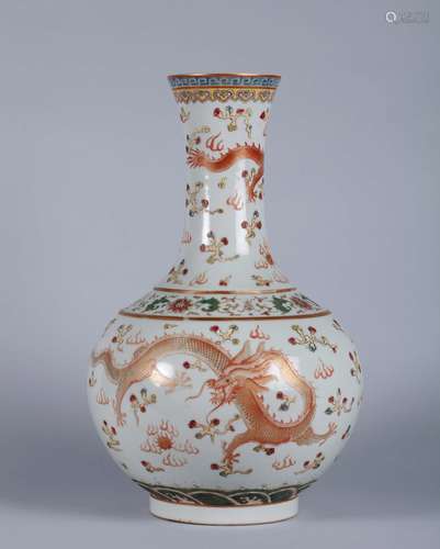 A Chinese Famille-Rose Porcelain Vase