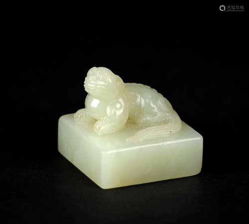 A Chinese Carved Jade Seal