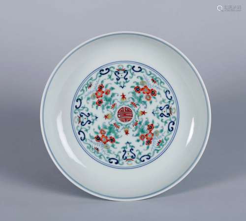 A Chinese Dou-Cai Porcelain Plate