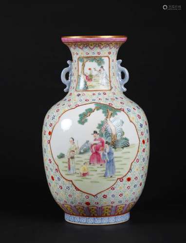 A Chinese Famille-Rose Porcelain Vase