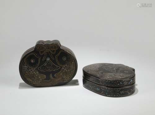 A Pair of Chinese Carved Lacquer Boxes
