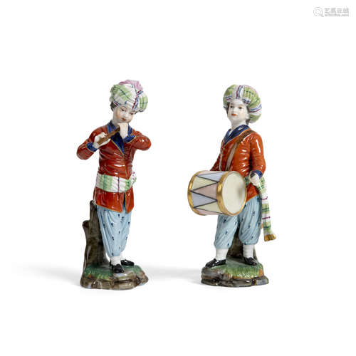 TWO HÖCHST PORCELAIN TURKISH MUSICIANS