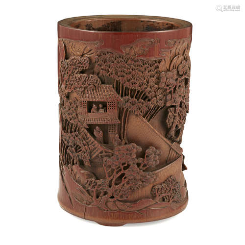 CARVED BAMBOO BRUSHPOT