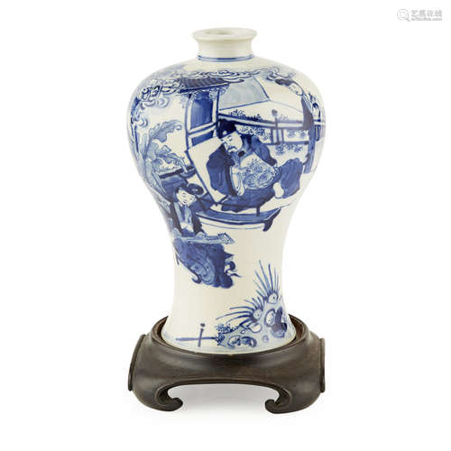 BLUE AND WHITE MEIPING VASE