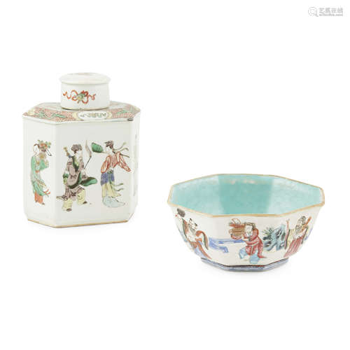 FAMILLE VERTE 'EIGHT IMMORTALS' TEA CADDY