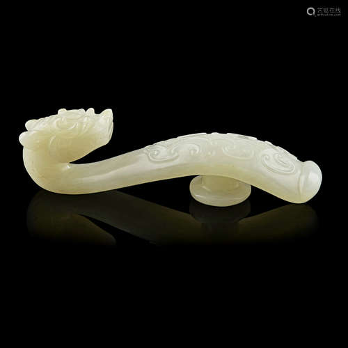 WHITE JADE 'DRAGON' BELT HOOK