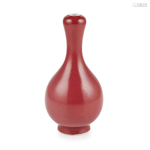 RUBY-RED GLAZE GARLIC-MOUTH VASE